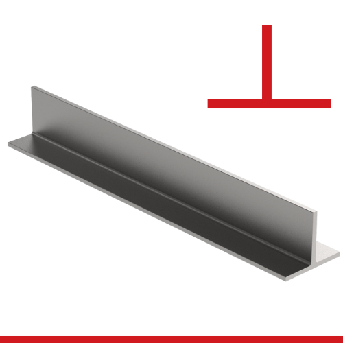 LBTB-HHX250N 1 1/2 in  X 1 1/2 in  X 1/4 in  Thick Stainless Steel T-Section Bar   T304L  Laser Fused